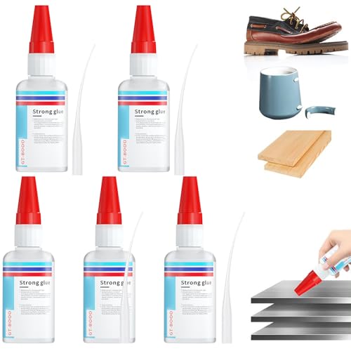 Pegamento Fuerte,Super Glue,5PCS Pegamento Instantáneo,Superglue Extra Fuerte,Pegamento Extrafuerte Transparente,Pegamento Universal,Super Adhesivo es Aplicable para Plástico,Vidrio,Madera