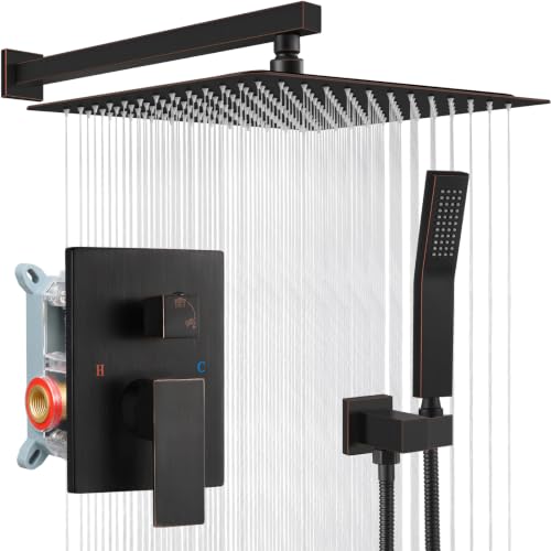 gotonovo Shower Faucet Set with Handheld Spray Oil Rubbed Bronze,16'' Head