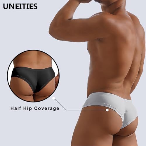 Fnumoa Mens Underwear Brief Micro Modal Bikini Briefs Low Rise Half Back Coverage Silky Touch Sexy Cheeky Underpants 3 Pack4