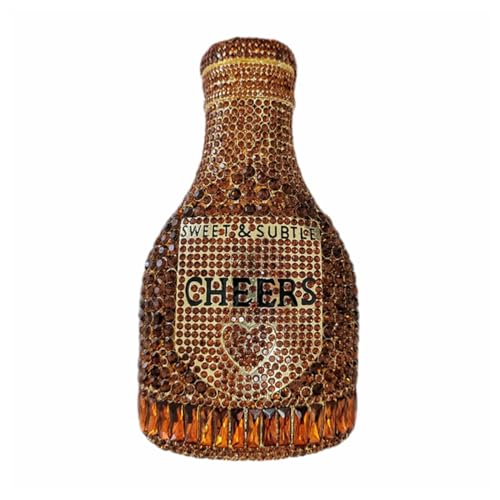 Image of Rhinestone Champagne Bottle Clutch, Luxury Evening Bag for Women