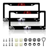 DGDRHZ スターナンバープレートフレーム、ウォーズカーアクセサリーレディース&メンズ、かわいいナンバープレートホルダー、アルミニウムナンバープレートフレームは標準的な米国車サイズ12.2 x 6インチに適合(ブラック-01-2個)