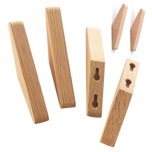 ZGDEIWGF 4 ganchos triangulares, percheros, percheros de madera, ganchos de pared, percheros de pared, ganchos de pared para niños