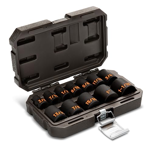 GEARWRENCH 12 Piece 1/2" Drive 6 Point SAE Hi-Viz Impact Socket Set | 84931H by GEARWRENCH - Used condition - US$36.54