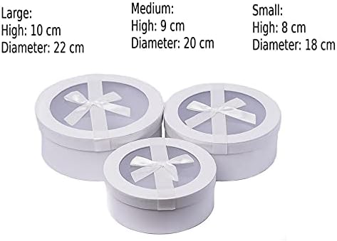 Home Garden Ornaments Luxury White Gift Box with Lid 22/20/18cm Set of 3  Gift Boxes with Lids and Decorative Ribbon - Christmas Gift Boxes for Presents  Cardboard Gift Boxes (Luxury White)