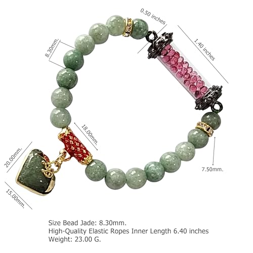 Buddha Bracelet Thai Amulet Healing Buddhist Jade Bracelet Jewelry Bangle with Pendant Sarira Phra Tath Red/Heart Promote Love Good Luck Prosperity4