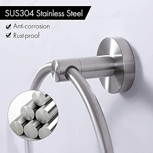 Kes Towel Ring For Bathroom Round Towel Holder Wall Mount Sus 304 Stainless Steel Brushed Finish, A2180-2 #TOP6