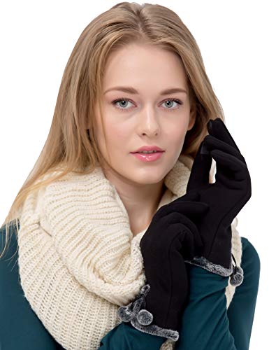 Dimore Winter Gloves For Women With Pom Pom Fashionable Warm And Cute (A-1Pair-Black)… #TOP4