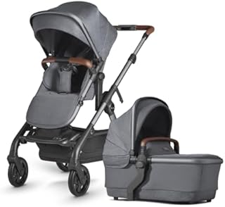 Silver Cross - Wave Single to Double Pushchair - 2 in 1 Pram - Narrow Double Buggy - Car Seat Compatible - Newborn to 4 Years (22kg) - Cedar