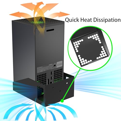 Funturbo Suporte de parede Xbox Series X, design de ventilação de metal para Xbox Series X para supo
