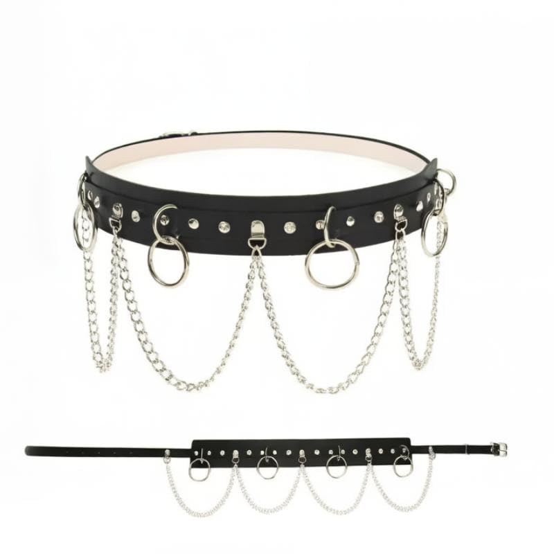 Accessoires de corps gothiques femme et ceinture punk avec chaîne