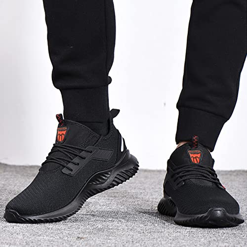 Foto von BAOLESEM Sicherheitsschuhe Herren S3 Arbeitsschuhe Herren Damen Leicht Atmungsaktiv Sportlich Schutzschuhe mit Stahlkappe Sneakers,1620B Schwarz,43EU