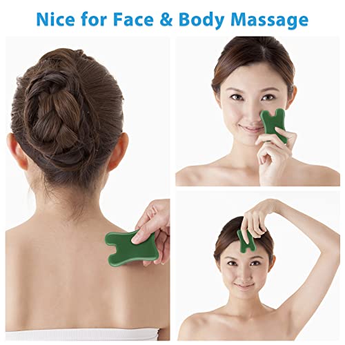 KKcare Conjunto de 7 Jade Guasha Ferramenta de Massagem Ferramenta Gua Sha Facial Placa Guasha para