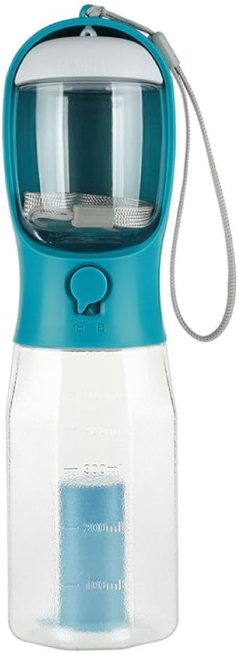 Three-in-one Portable Multi-Functional Pet Cup (Includes 1 Roll of Poop Bag) (Capacity 20 oz Water, 100 gm Food) (Indigo Blue)