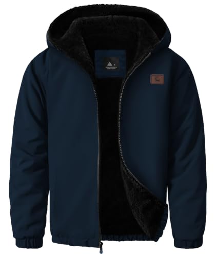 Image of ZITY Boys Fleece Jacket Sherpa Lined Zip Up Hoodie