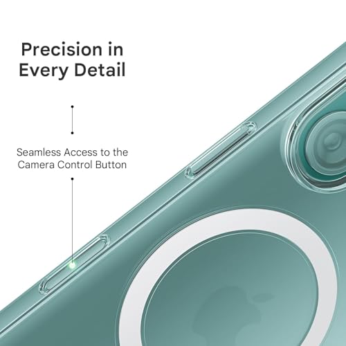 Image of Prolet Anti- Yellow Crystal Clear Hard Case Cover Compatible with iPhone 16 with Magnetic Mag-Safe Wireless Charging Support, Shockproof Hard Back Cover (Transparent)