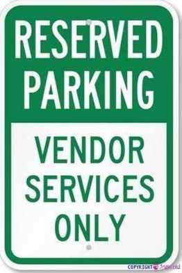 Street sign warning plaque Reserved Parking Vendor Services Only Metal Tin Sign Wall Art Decor Safety Warning Signs For Outdoor & Indoor office Sign 8 X 12 Inch