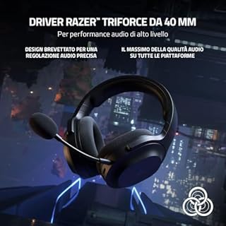 Razer Barracuda X (2022) - Cuffia Wireless Multipiattaperma per Giochi e Dispositivi Mobili (SmartSwitch Dual Wireless, 250 g di Design Ergonomico, TriForce 40 mm, Microfono Cardioide) Nero