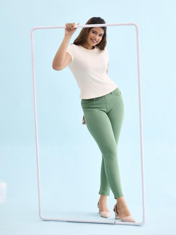 Image of GO COLORS Women Mid Rise Premium Straight Jeans