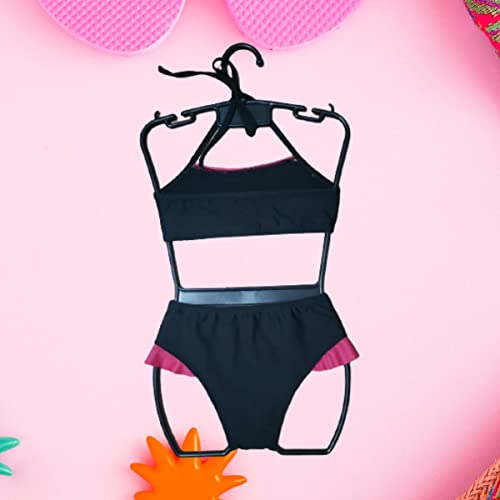 Biquini infantil e juvenil moda praia com babadinhos TAMANHO:10;COR:PRETO