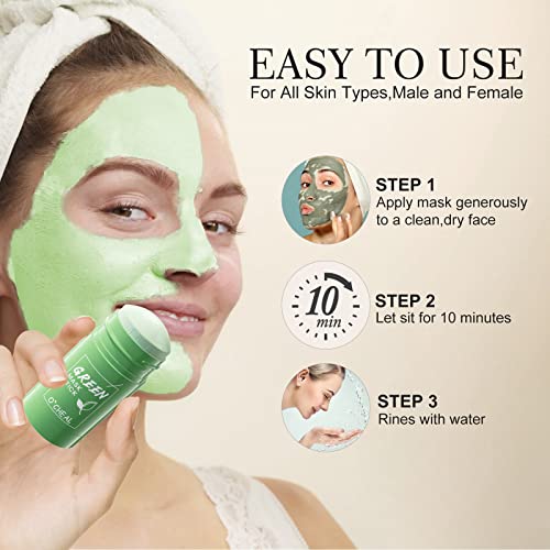 Poztl 4 Pack Mask Stick Set, Green Tea Mask Stick, Bamboo Charcoal Clay Mask, Aubergine & Peach Mud Mask, Facial Skin Clay Mask Set For Deep Pore Cleansing, Anti Aging, Reduce Blackheads Acne, Dark Spots, Oil Control, Moisturizing For All Skin Types #TOP3