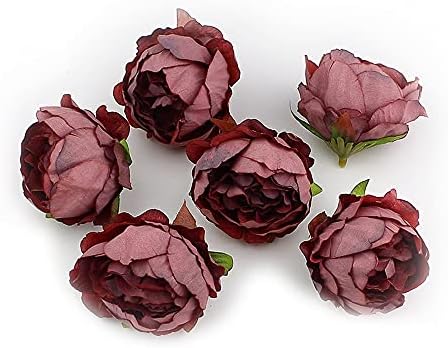 Fake flowers Artificial Flower Decoration Peony Artificial Flowers Home Decoration Plastic Artificial Roses Roses Wedding Garland 15 x 5 cm (Champagne)