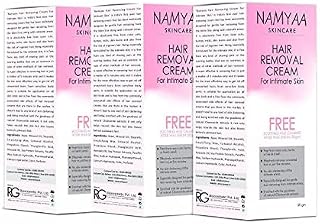 Avoka Naturals Namyaa Crema para eliminar el pelo para la piel íntima (60 g x paquete de 3)