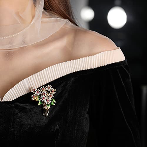 Image of Elegant Pearl Flower Designer Brooch Pins Broches Costume Jewelry For Women Fashion Christmas Gift