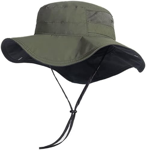 Sombrero para el sol al aire libre plegable UPF50+ Sombrero de pescador de ala ancha para hombres y mujeres Sombrero Boonie impermeable para pesca,