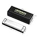 ARTHOMES Harmonica Major Key of C Blues Harmonica 10 Holes 20 Tones Standard Harmonicas with Mini Harmonica Necklace Case and Cleaning Cloth for Professional Player, Beginner, Students, Adults and Kid