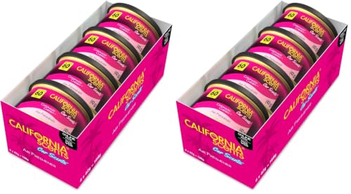 California Scents Ambientador de coche en Lata Premium - 4 Pack (Hasta 60 Días)- Fragancia Duradera de Cereza - Control de Intensidad de Olor para un Ambiente Fresco y Personalizado en tu Coche, 42g