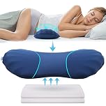 RESTCLOUD Adjustable Lumbar Support Pillow for Sleeping Memory Foam Back Support for Lower Back Pain Relief, Back Pillow for Sleeping, Lumbar Support Pillow for Bed and Chair with 2 Insert Pads