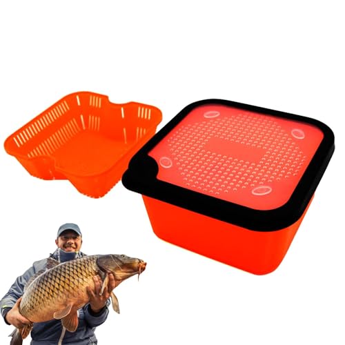 Caja de rojos, cubo de cebo para de pesca,Caja de ventilación de gusano rojo - Con caja de ventilación de marco interior, contenedor de rojos, equipo de captura de camarones y lagos