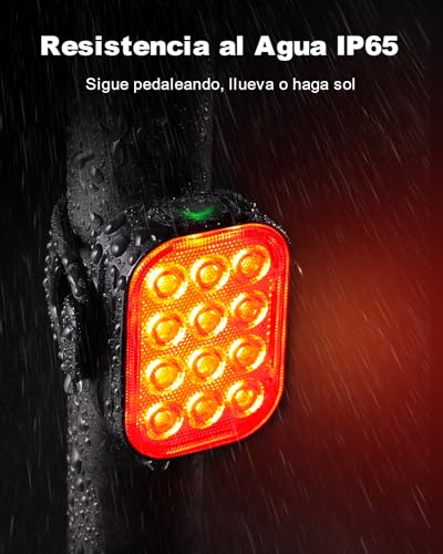 ISEYOU Luz Trasera Bicicleta[2 Pack], Luz Trasera Bici Potente LED con 6 Modos, IP65 Impermeable, Recargable USB-C, Fácil de Instalar, Lámpara Led de Advertencia Seguridad para Casco, Patinete, Bike - imagen 5