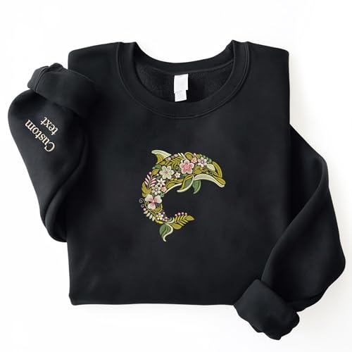 Custom Floral Dolphin Sweatshirt