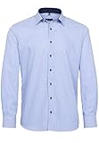 eterna Langarm Hemd MODERN FIT Twill gestreift, W44 Langarm, Hellblau/Weiss