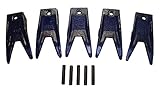 H&L Tooth Company X156WT Twin Tiger Bucket Teeth + 156LPN Long Pins (5 Pack) for Hensley Style X156 for Skid Steer and Mini Excavators | 156