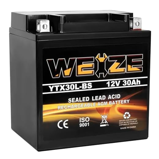 Weize YTX30L-BS Battery Replacement Yuasa YIX30L Motorcycle Battery - Factory Sealed - Maintenance Free - High Performance ETX30L BS For Harley Davidson Polaris Sportsman