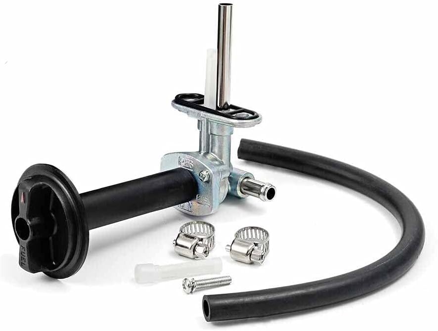 Fuel Valve Petcock Shut Off Switch and Lever Screw Fit for Kawasaki Prairie 360 KVF360 2003-2013/Prairie 400 KVF400 1997-1998/OEM:51023-1402,51023-1316