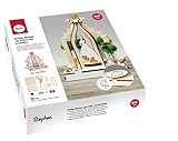 63143505 3D-Bausatz aus Holz, Mr & Mrs, mit Drehteller, FSC zertifiziert, 18,5x18,5x25cm, Naturholz, Bastelset 35 Teile, Dekoration Hochzeit
