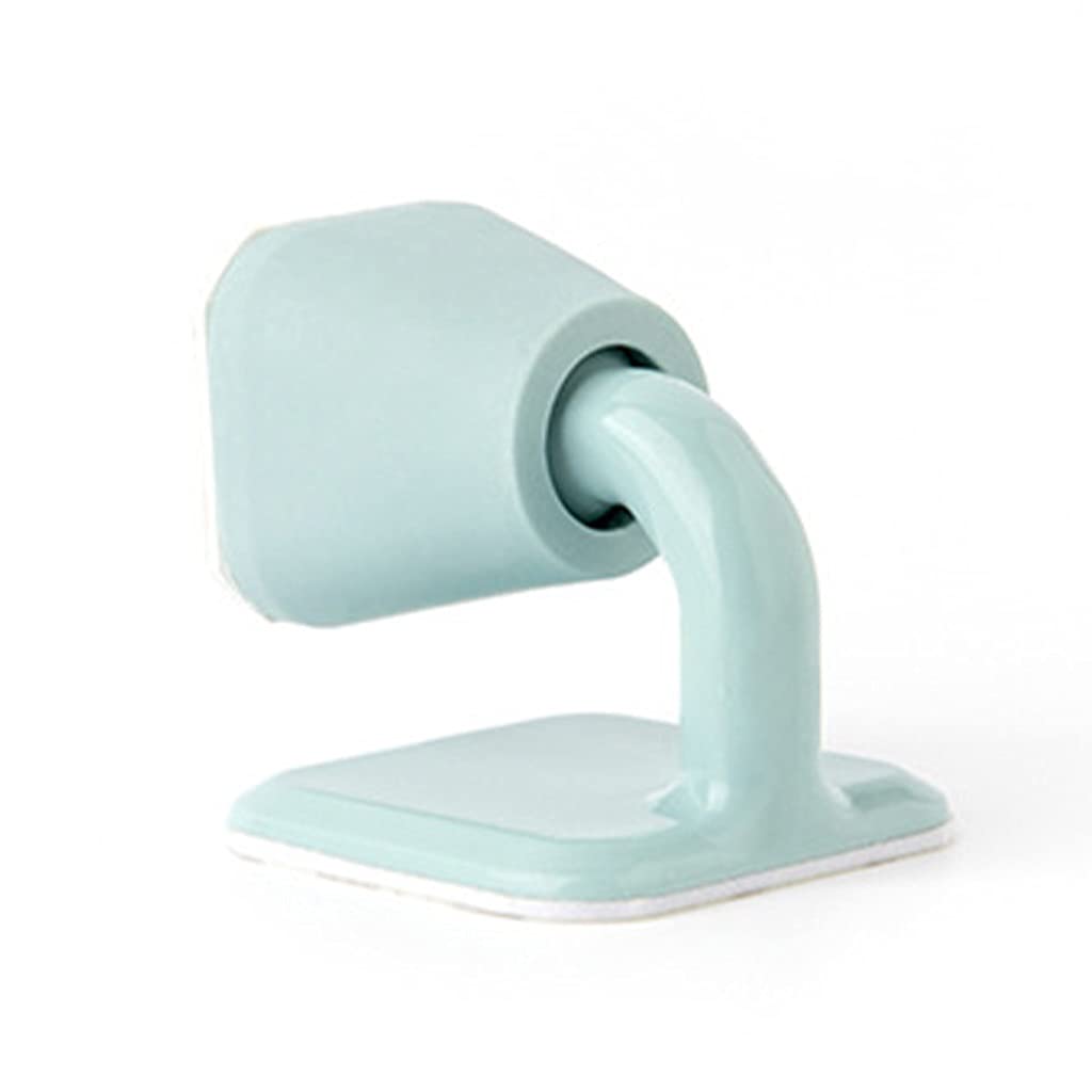 Tope de puerta de silicona, soporte de suelo, tira de parachoques de puerta anticolisión, tope de puerta de goma, cuña, cinta de doble cara, pegatina oculta (Color : Blu)