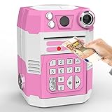 🎁【Easy To Saving Money】Setzen Sie den Papierschein in den Scheineingang, es wird automatisch in den Safe rollen. (Aber es funktioniert nicht, wenn die Rechnung zu alt oder zu weich ist). Der Münzeingang ist auf der Rückseite des Safes, Sie können Ihre Münze im Safe von dort speichern. Sehr einfach für Kinder zu benutzen.