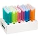 50 Piece Assorted Color Plastic Test Tube Set with Caps and Cardboard Rack