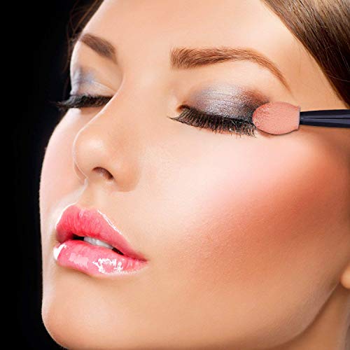 Onwon 100 Pcs Disposable Dual Sided Eyeshadow Brush, Double Ended Sponge Applicator Oval Tipped Eyeliner Brush Makeup Brush Tool #TOP4