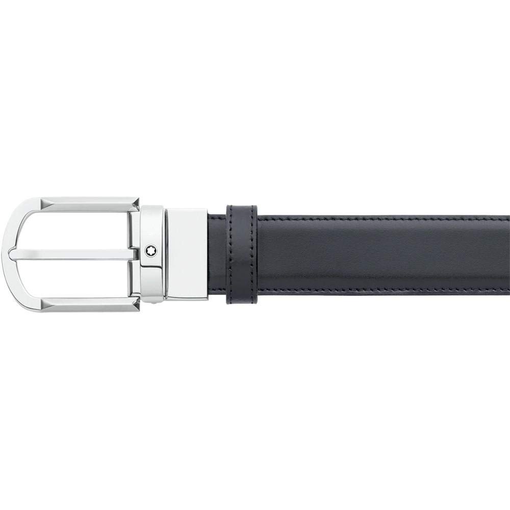 Montblanc 111080 Reversible Black/Brown Belt with Horseshoe Pin Buckle