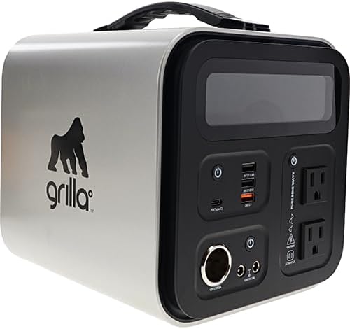 Miniatura 6 de Grilla Grills Estación de energía con salida de 300 W, diseño ligero de 10 libras, 2 salidas de 120 V, 2 puertos de CC, pantalla LED retroiluminada,