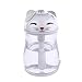 Bayin 180ML Lucky Cat Cool Mist Humidifier USB 3 Modes LED Night Light for Home/Car/Bedroom/Kids/Babies (White)