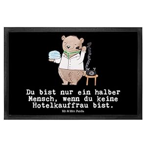 Mr. & Mrs. Panda 40 x 60 Fußmatte Hotelkauffrau mit Herz – Geschenk, Hoteleröffnung, Türvorleger, Motivfußmatte…