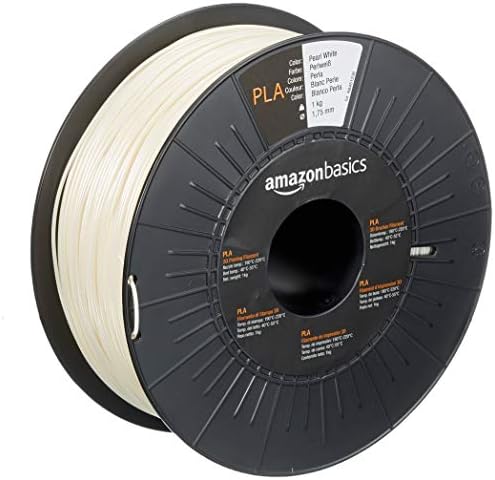 Amazon Basics SILK PLA 3D Printer Filament, 1.75 mm, White, 1 kg Spool (2.2 lbs)