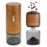 ONE SECOND 【お手軽カフェ気分】 電動コーヒーミル 39段階 臼式 自動停止 コードレス 水洗い可能 木目調 LINCS リンクス