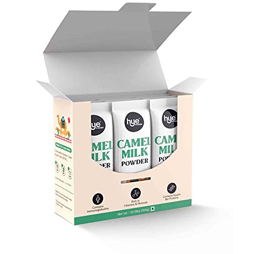 Hye Foods Camel Milk Powder | Pasture Grazed I Promotes Body Growth, Immunity And Gut Health Less Allergenic High Nutrition Pure And Natural 20G X 15 Sachets | 15 Days Pack | 300G | 10.58Oz #TOP2